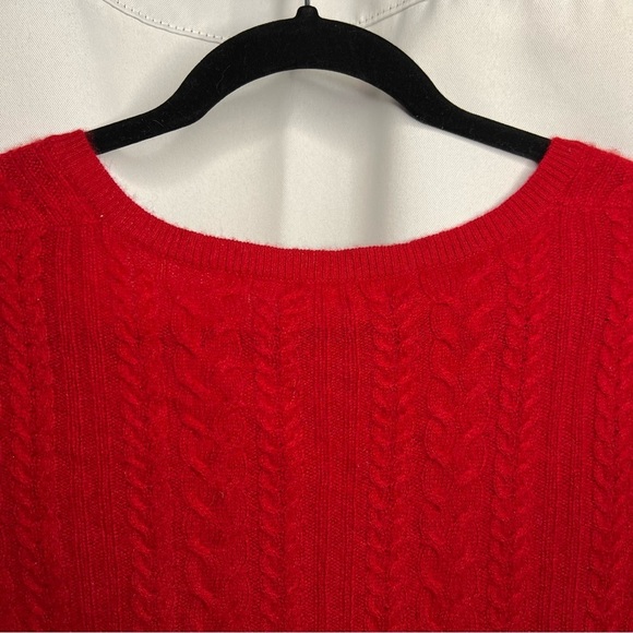 Vertical Design Red 100% Cashmere Cardigan Sweater Size Medium With Buttons - Picture 9 of 15